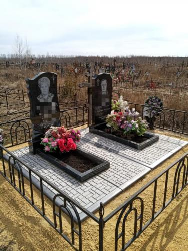 Установка гранита Демонтаж второго памятника на плиты